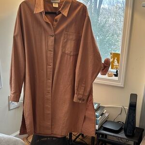 Silhouette Peach Linen-Cotton Blend Top